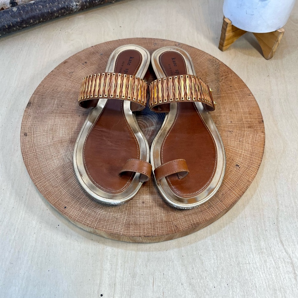 Kate Spade | Embellished Strap Sandals in Brown Size 7.5